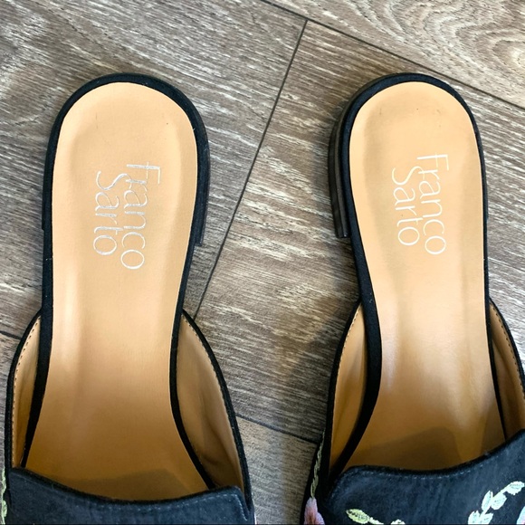 Franco Sarto Mule Embroidered Flat Ship On Shoes - Picture 4 of 9